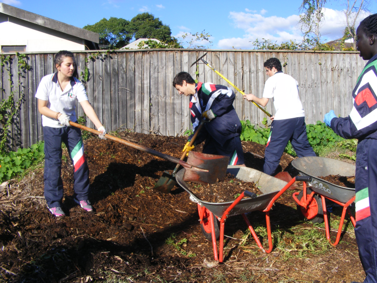 Students working together on the Greening Delany Project.