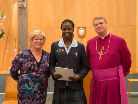 Santa Mandera with Sue Walsh and Bishop Anthony Fisher OP