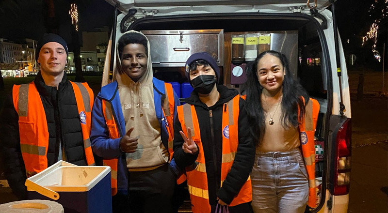 Delany Catholic College Granville students volunteering with the Vinnies Van social justice initiative