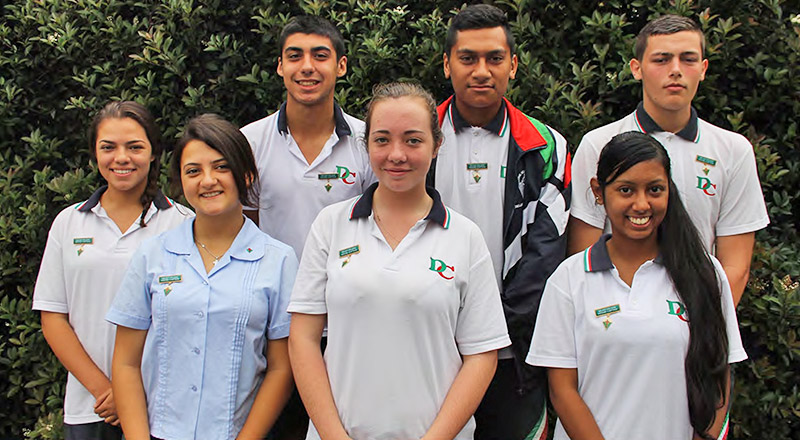Delany Catholic College Granville students posing for an outdoor photo