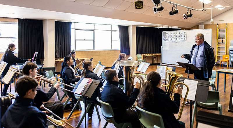 School band program at Delany Catholic College Granville