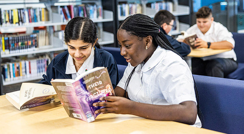 Delany Catholic College Granville students reading in the School Library
