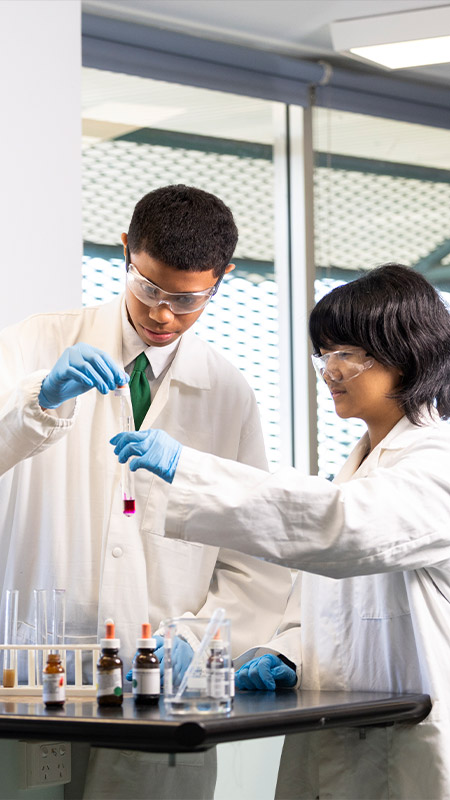 Science students in Delany Granville lab