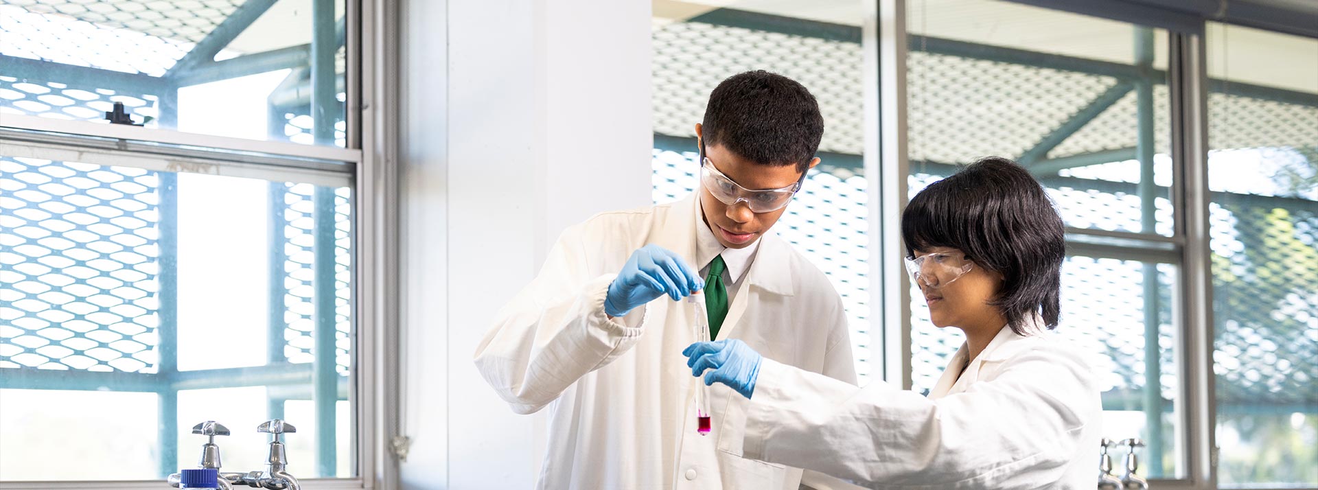 Science students in Delany Granville lab