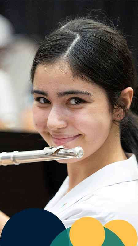 Delany Granville student playing flute