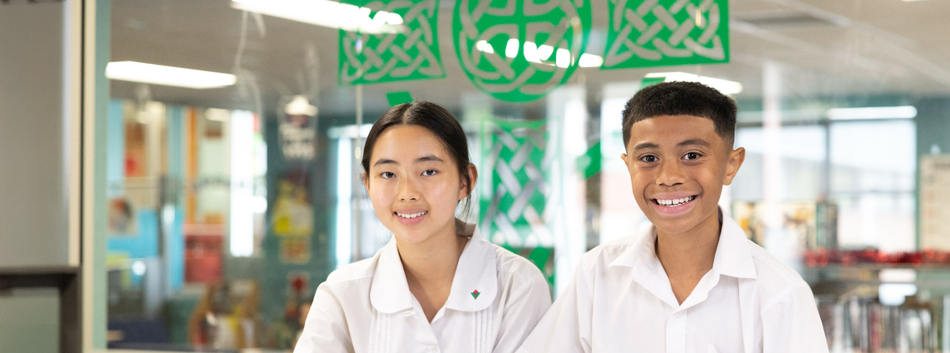 Delany Granville studnets in school library