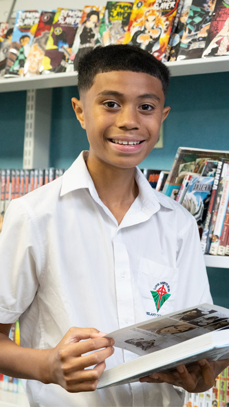 Delany Granville student reading manga