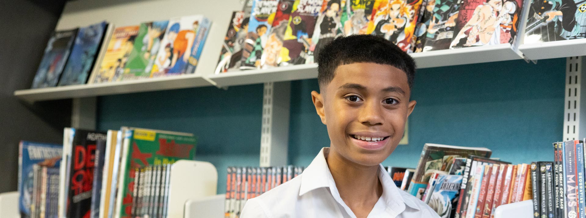 Delany Granville student reading manga