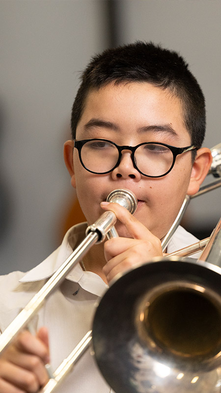 Delany College Granville Student playing trumpet