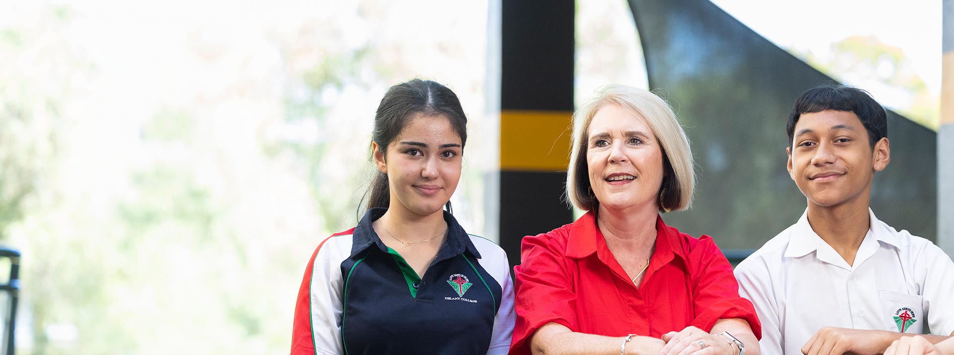 Shauna Nash, Principal of Delany College Granville, and students.
