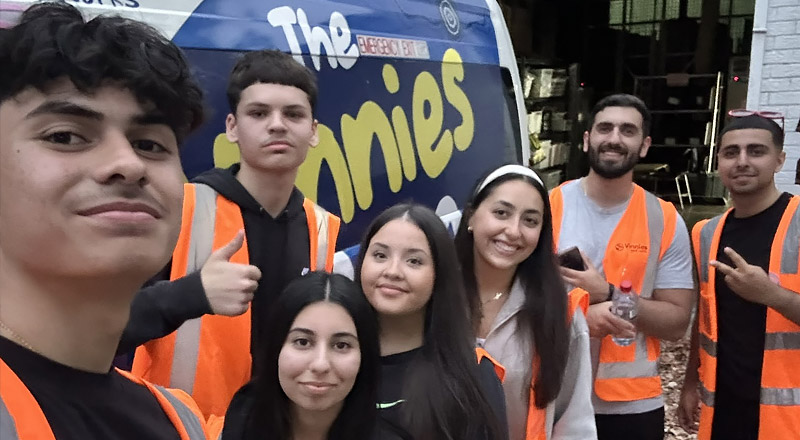 Delany Granville students on Vinnies Van Social Justice Charity Initiative