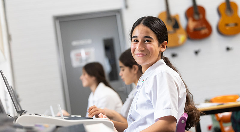 Delany Granville students in music class