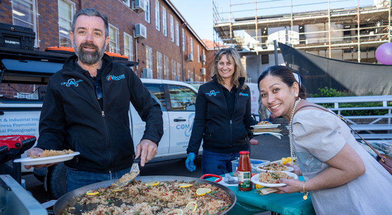 Parent Involvement at Delany Granville. Parents cooking food for event.