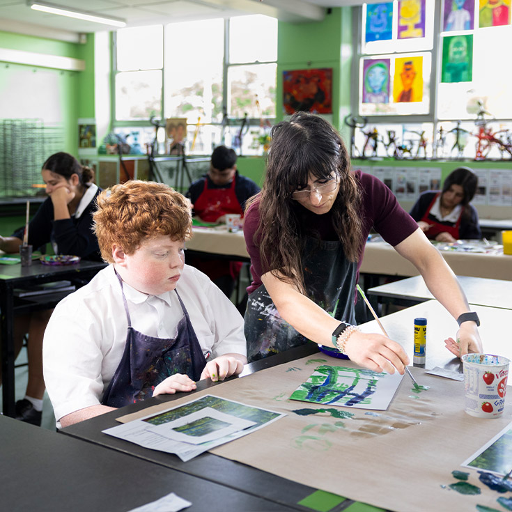 Delany Granville art teacher and student