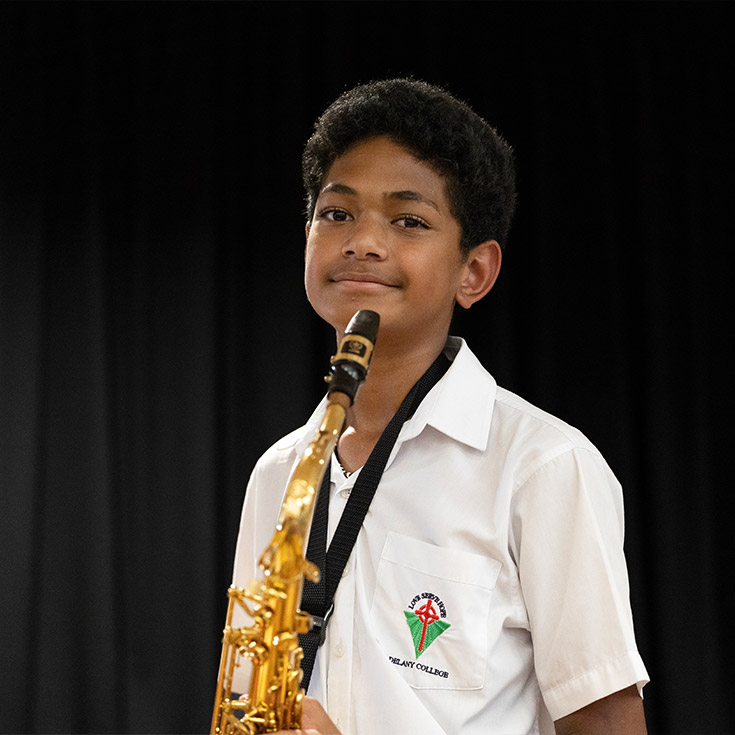Delany Granville student playing saxophone