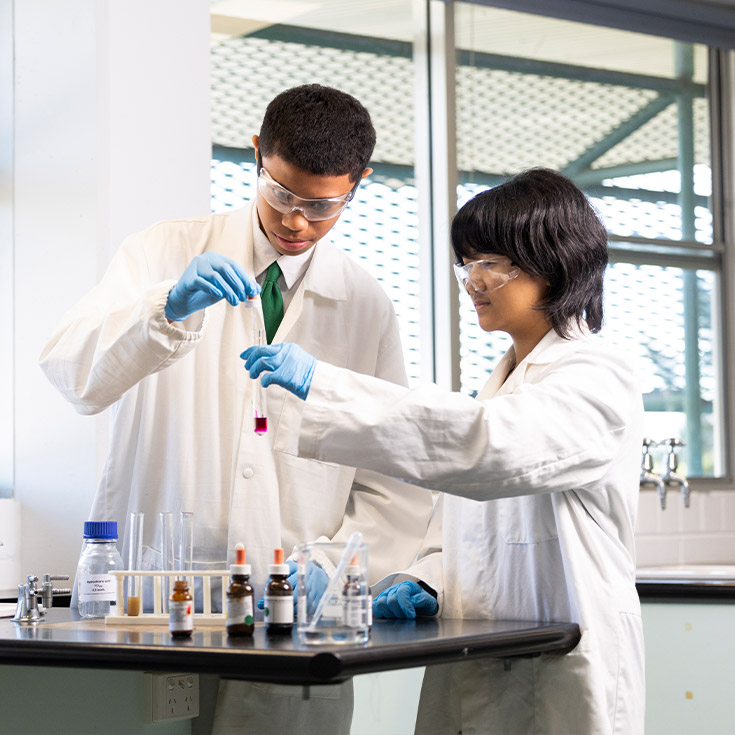 Science students in Delany Granville lab