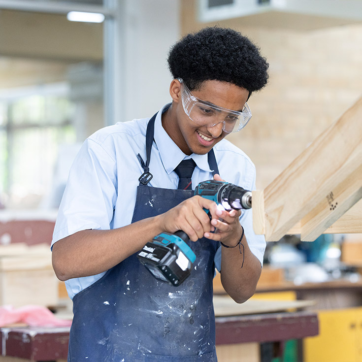 Woodwork class at Delany Granville