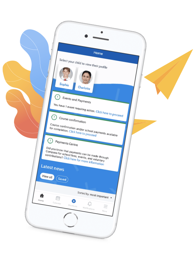 Compass Parent Portal for Parent Teacher communications at Delany Catholic College Granville